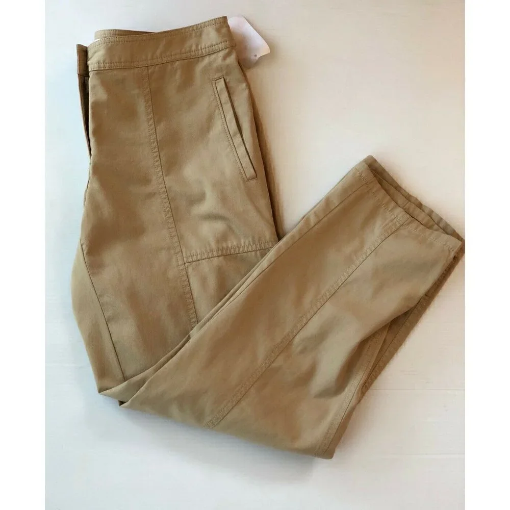$229 Nordstrom Signature Women's Crop Pants Beige Cement Size 4 NWOT - Picture 9 of 16